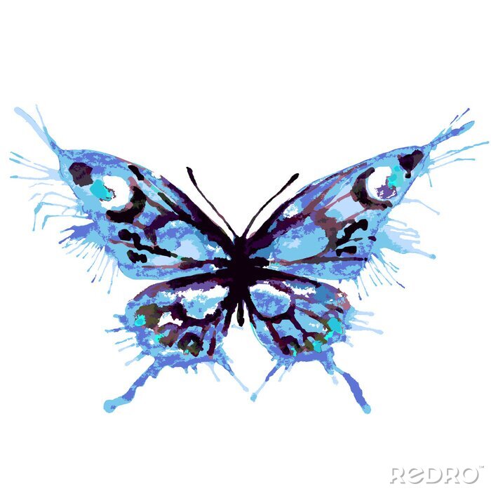 Papier peint  Petit papillon bleu sur fond clair