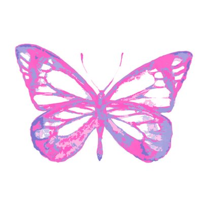 Papier peint  Petit papillon rose et mauve
