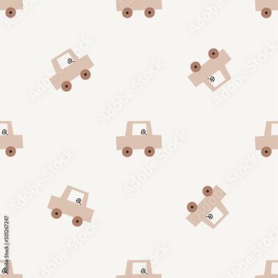 Papier peint  Petites voitures géométriques