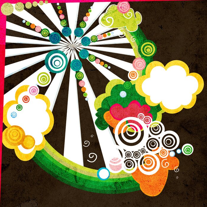 Papier peint  Petits cercles rétro abstraites rouges