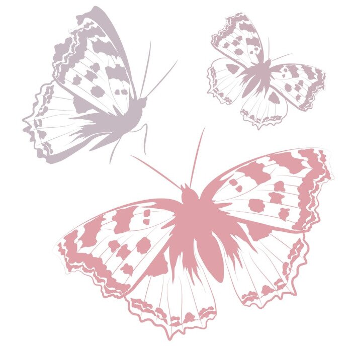 Papier peint  Petits papillons pastel