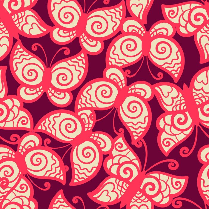 Papier peint  Petits papillons style graphique