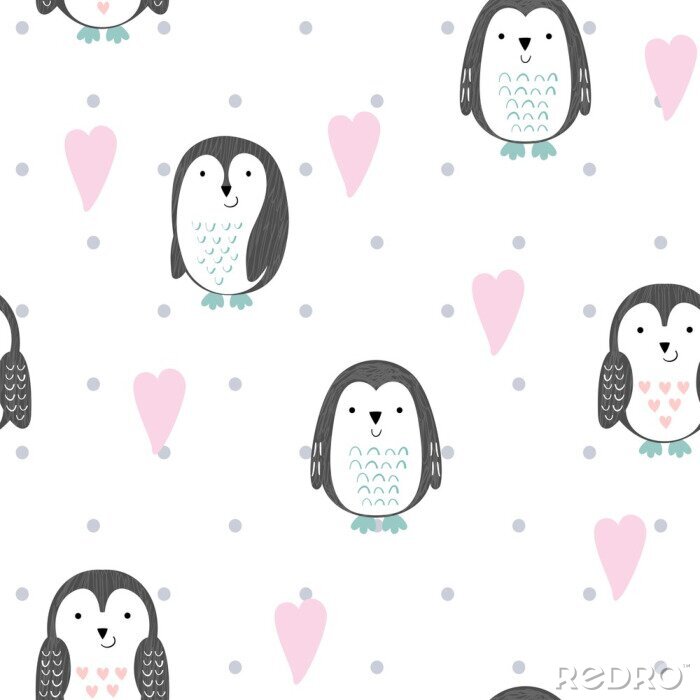 Papier peint  Petits pingouins