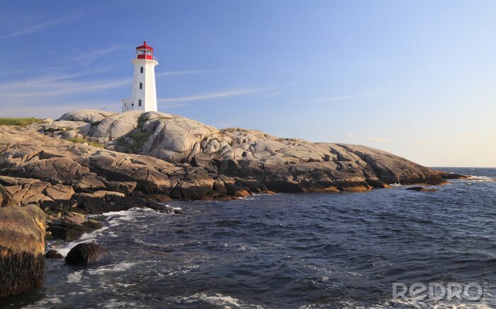 Papier peint  Phare blanc bord de l'océan