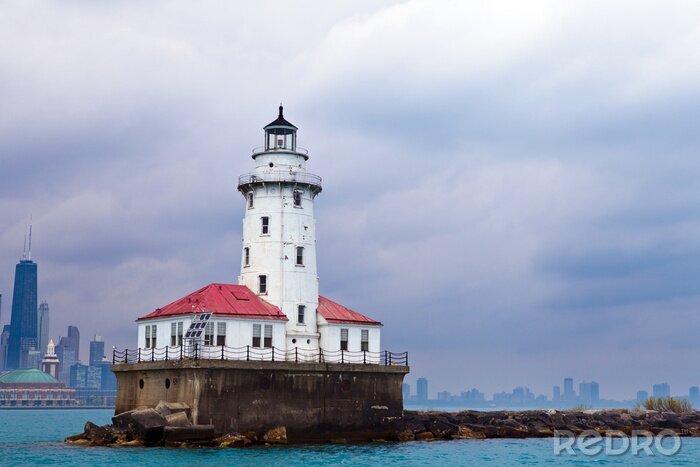 Papier peint  Phare maritime ancien sur la digue
