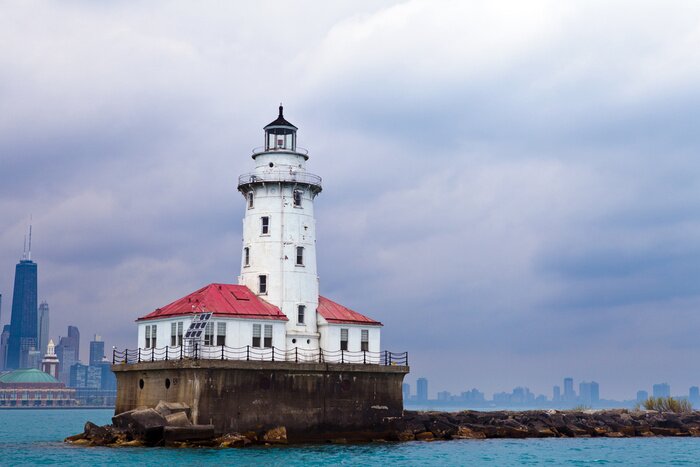 Papier peint  Phare maritime ancien sur la digue