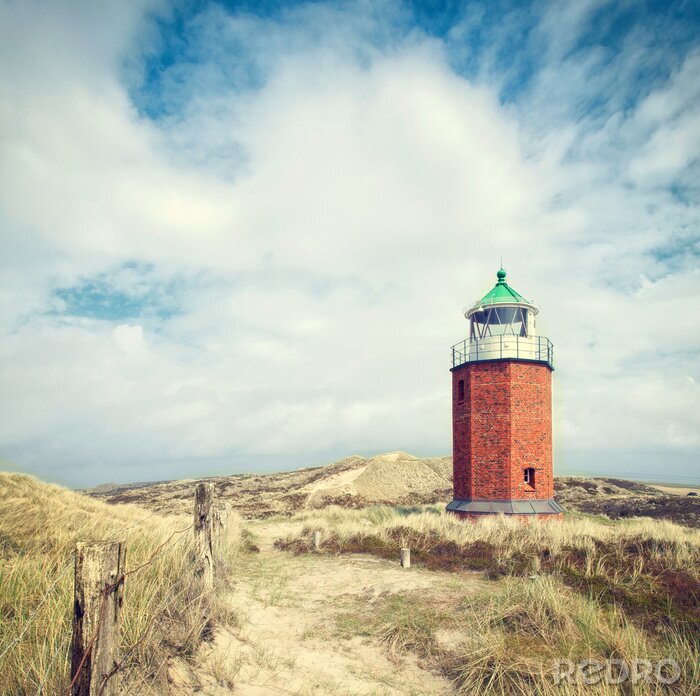 Papier peint  Phare maritime en briques orange
