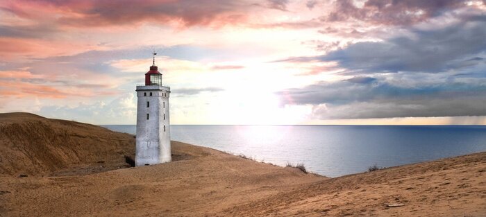 Papier peint  Phare maritime lumière claire