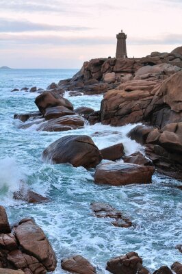 Papier peint  Phare maritime paysage rocheux