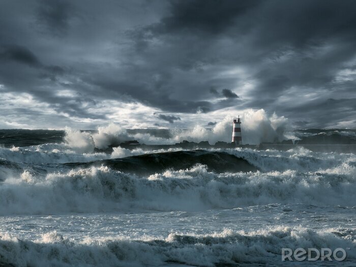 Papier peint  Phare sous la tempête