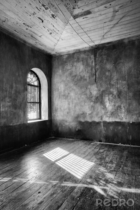 Papier peint  Pièce en pierre avec une fenêtre