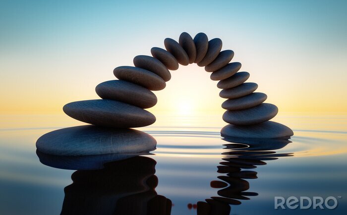 Papier peint  Pierre dans la mer