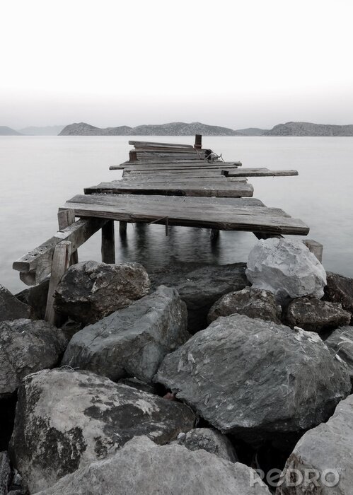 Papier peint  Pierres et vieille jetée