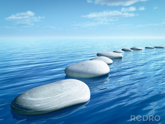 Papier peint  pierres étape