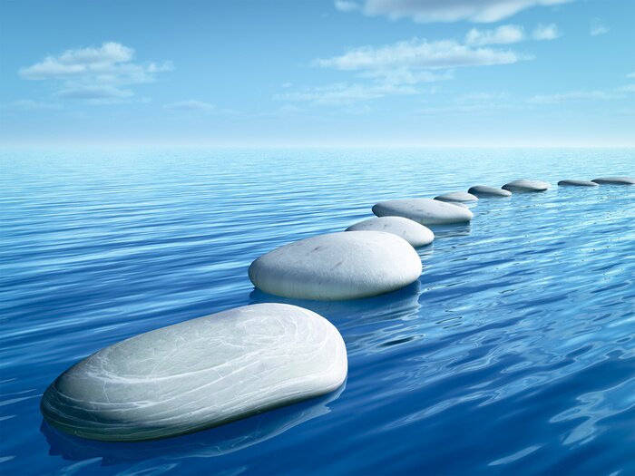 Papier peint  pierres étape