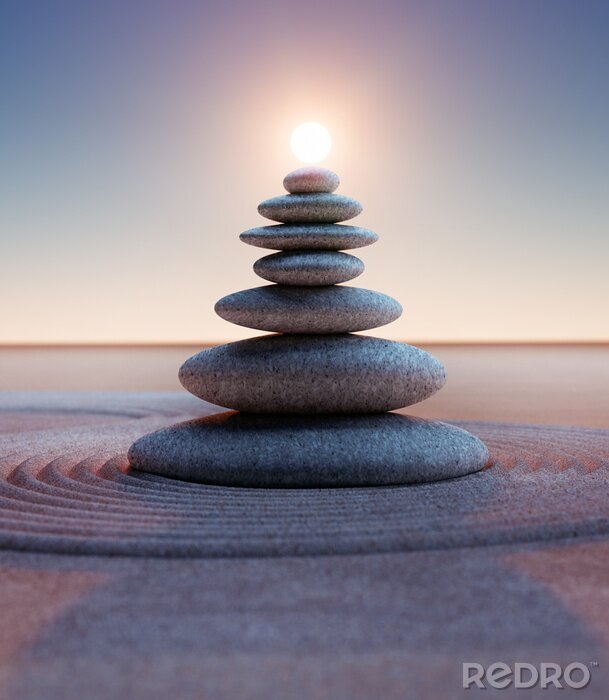Papier peint  Pierres sur la plage atteignant le soleil