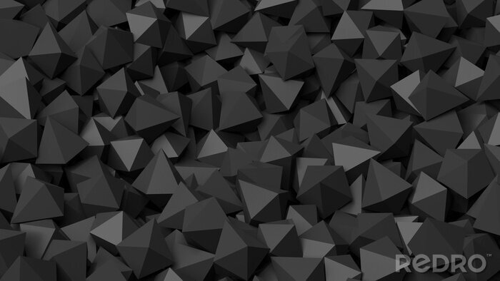 Papier peint  Pile de triangles noirs 3d