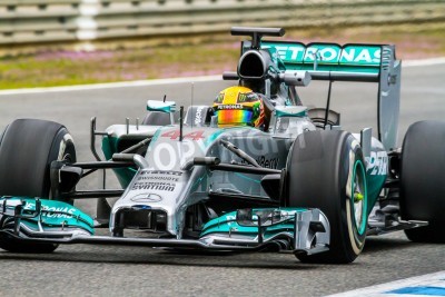 Papier peint  Pilote de bolide au casque jaune