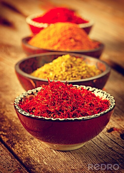 Papier peint  Pimenter. Divers, épices, sur, bois, fond