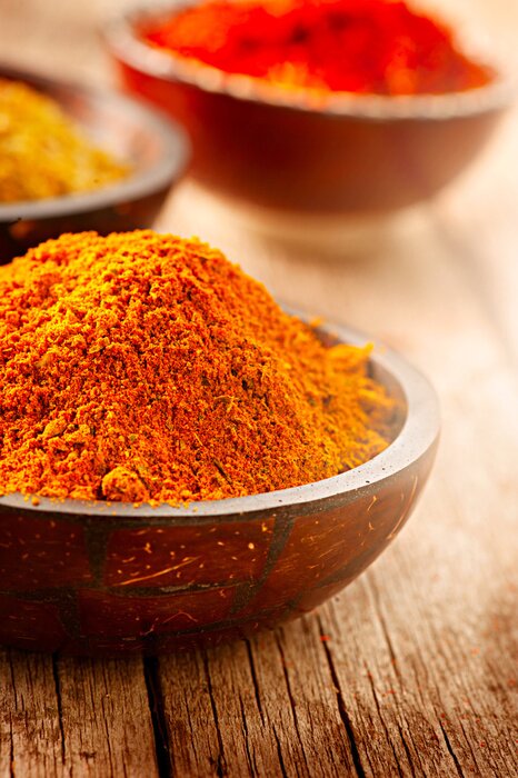 Papier peint  Pimenter. Divers, épices, sur, bois, fond