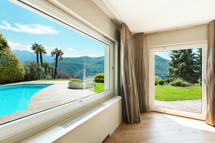 Papier peint  Piscine d'une maison moderne