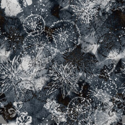 Papier peint  Pissenlit et plantes aquarelle