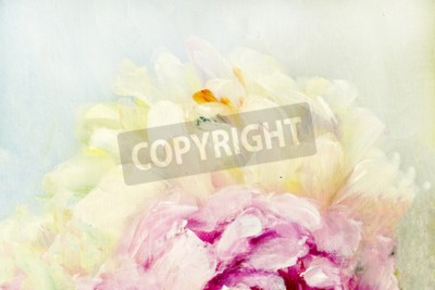 Papier peint  Pivoines et peinture à l'huile
