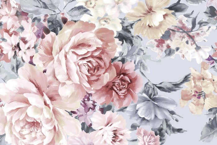 Papier peint  Pivoines rustiques