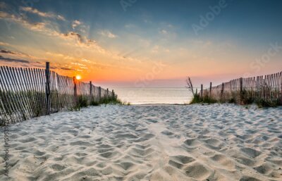 Papier peint  Plage de sable au lever du soleil