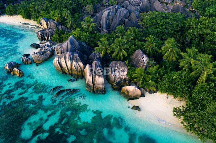 Papier peint  Plage tropicale des Seychelles