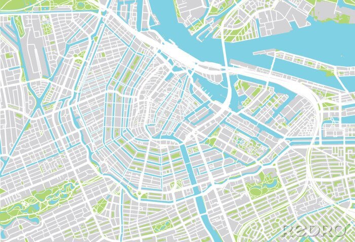 Papier peint  Plan de la ville de Amsterdam