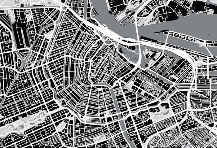 Papier peint  Plan de la ville de Amsterdam