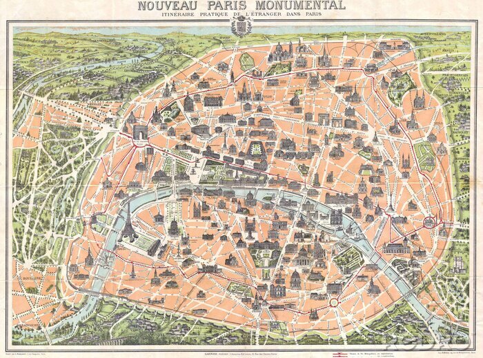 Papier peint  Plan de Paris