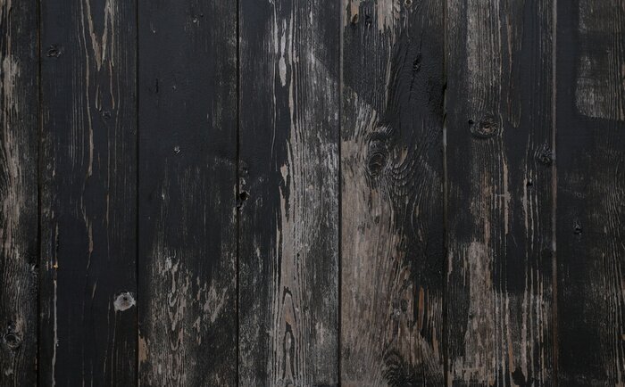 Papier peint  Planches de bois noires et usées