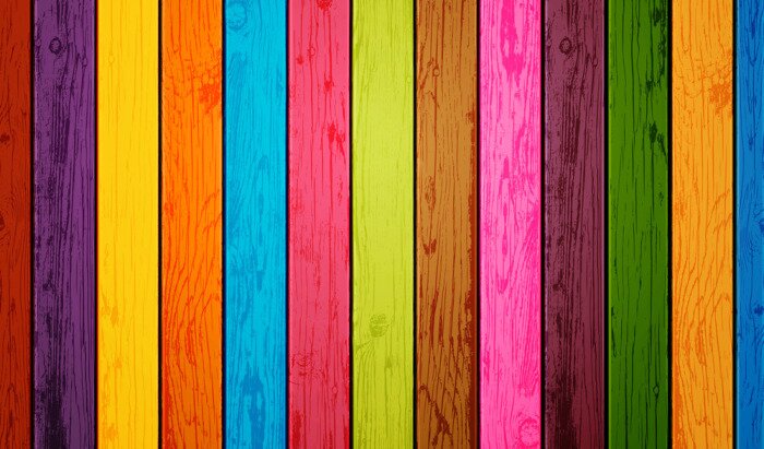 Papier peint  Planches de bois verticales colorées