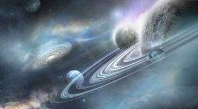 Papier peint  Planète avec anneaux