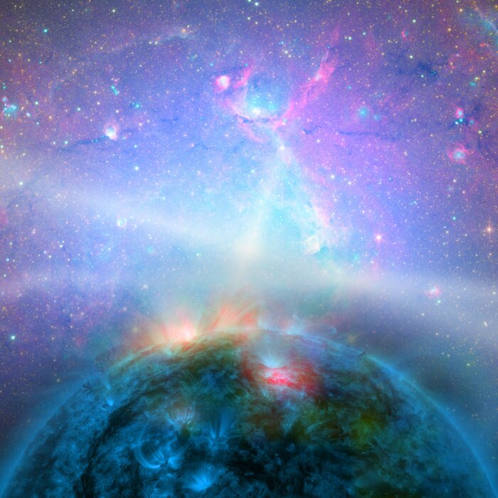 Papier peint  Planète et étoiles