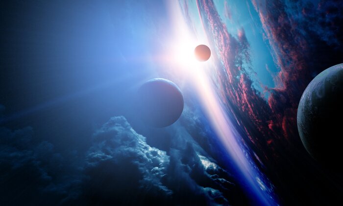 Papier peint  Planètes de fantaisie en orbite