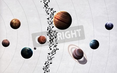 Papier peint  Planètes et orbites du système solaire