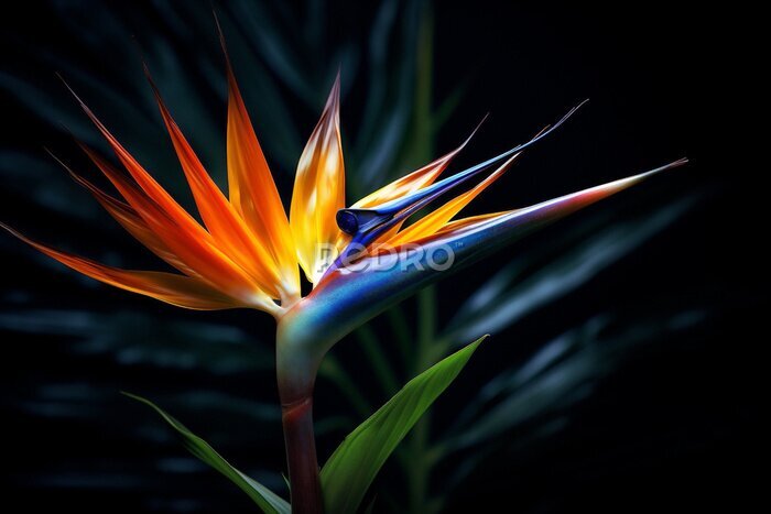 Papier peint  Plant botanical colorful strelitzia multi colored tropic nature macro exotic flower