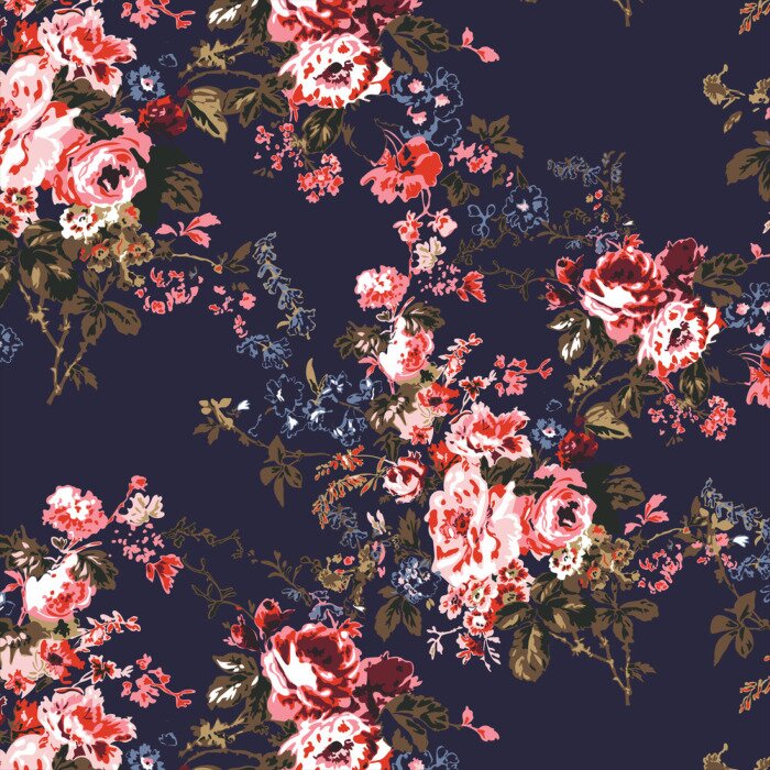 Papier peint  Plantes grimpantes sur un fond bleu foncé