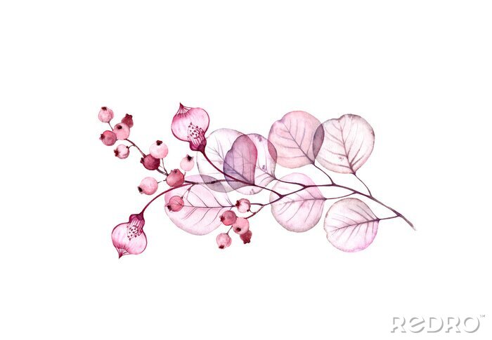 Papier peint  Plantes rose tendre