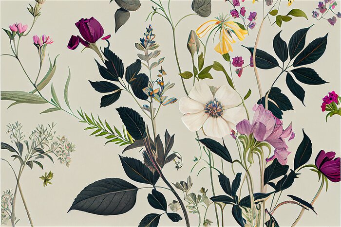 Papier peint  Plantes sauvages dansant dans le vent