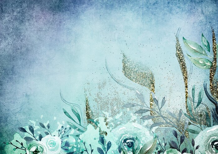 Papier peint  Plantes sur une texture vieillie