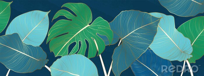 Papier peint  Plantes tropicales graphiques