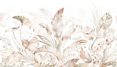 Papier peint  Plantes tropicales subtiles