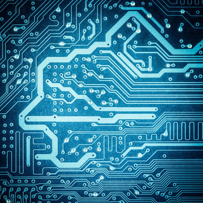 Papier peint  Plaque de silicium bleue