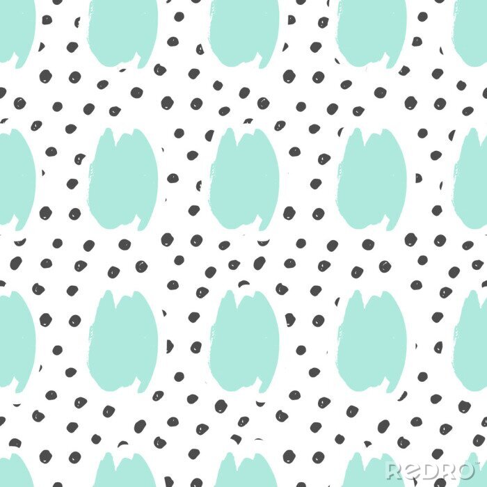 Papier peint  Points et cercles sur fond blanc