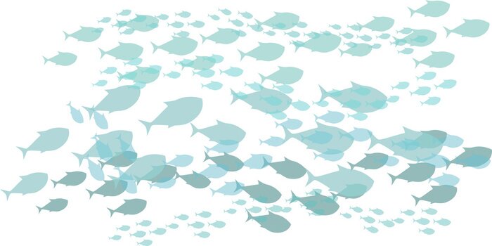 Papier peint  Poissons pour enfants tonalités pastels