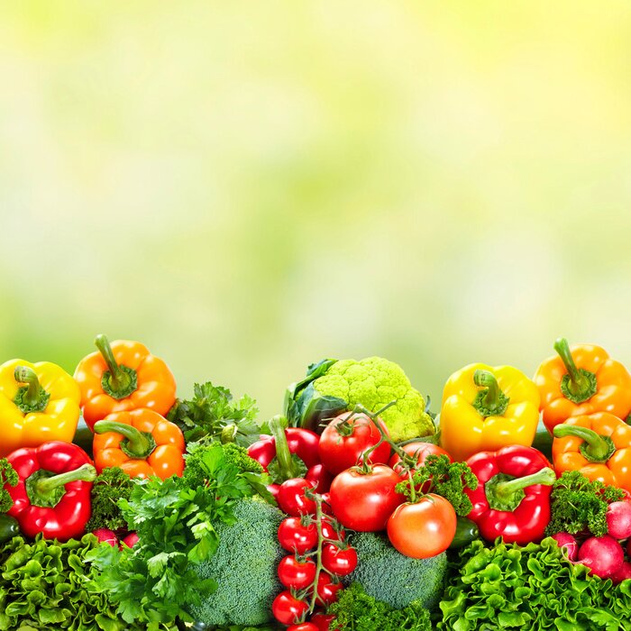 Papier peint  Poivrons avec des tomates et de la laitue